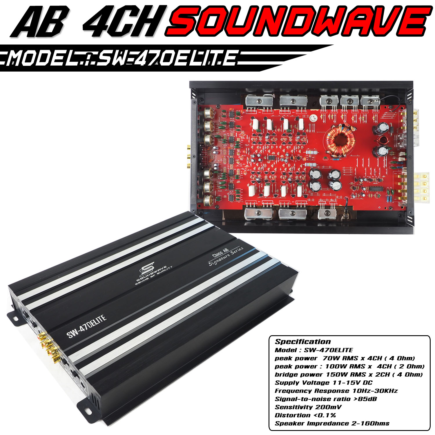 เพาเวอร์ AB 4CH SW-470ELITE SOUNDWAVE