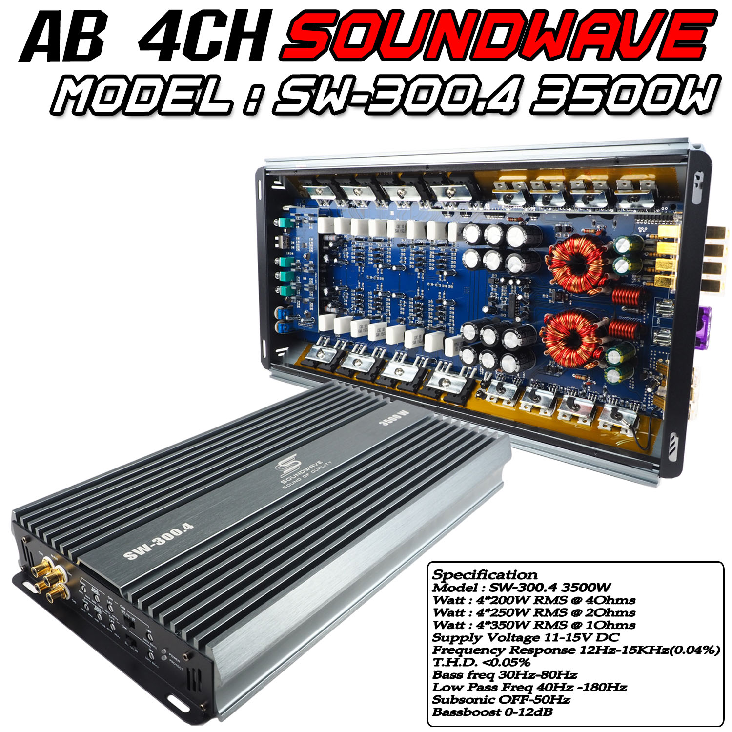 เพาเวอร์ AB 4CH SW-300.4 SOUNDWAVE