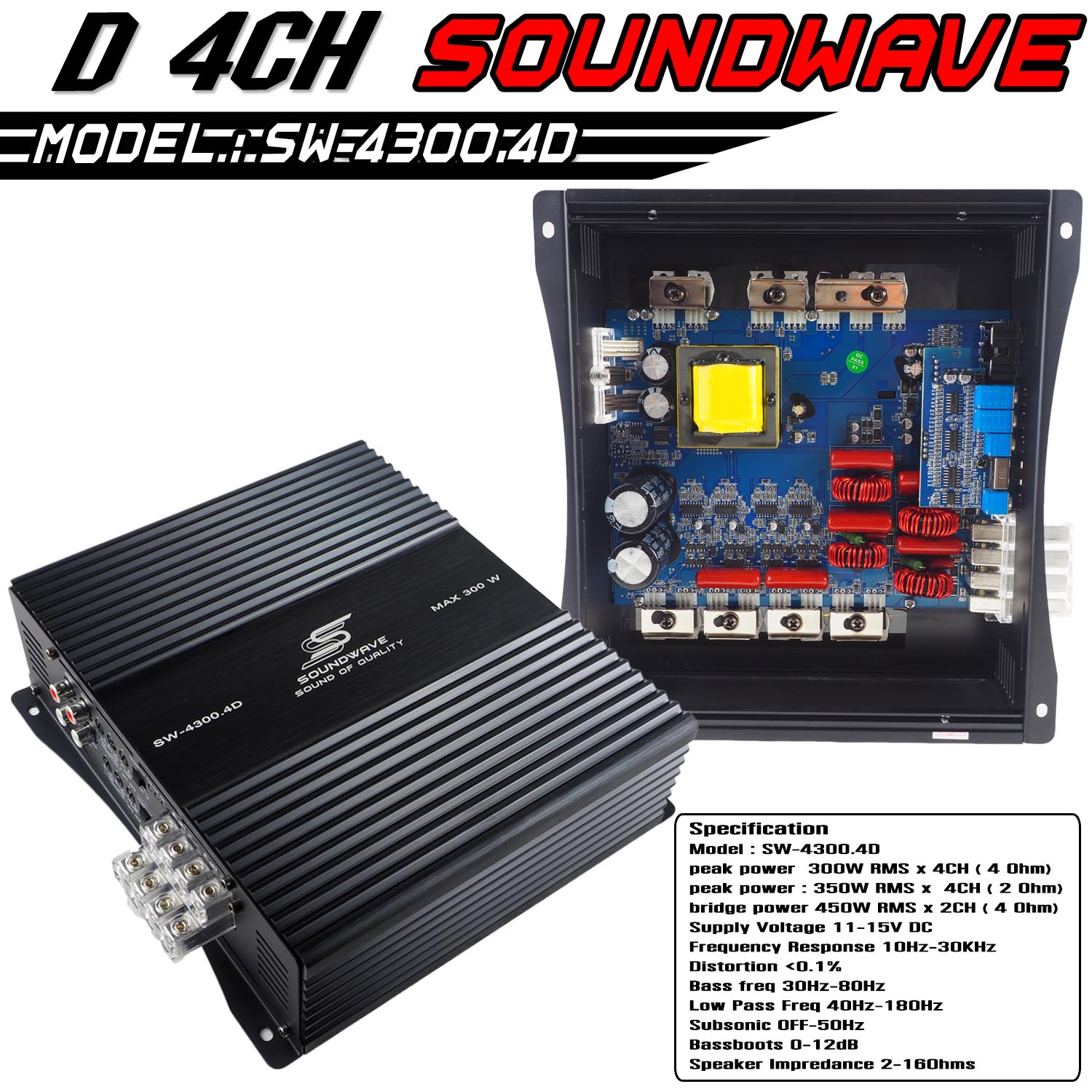 เพาเวอร์ D SW-4300.4D BRAZIL SERIES SOUNDWAVE